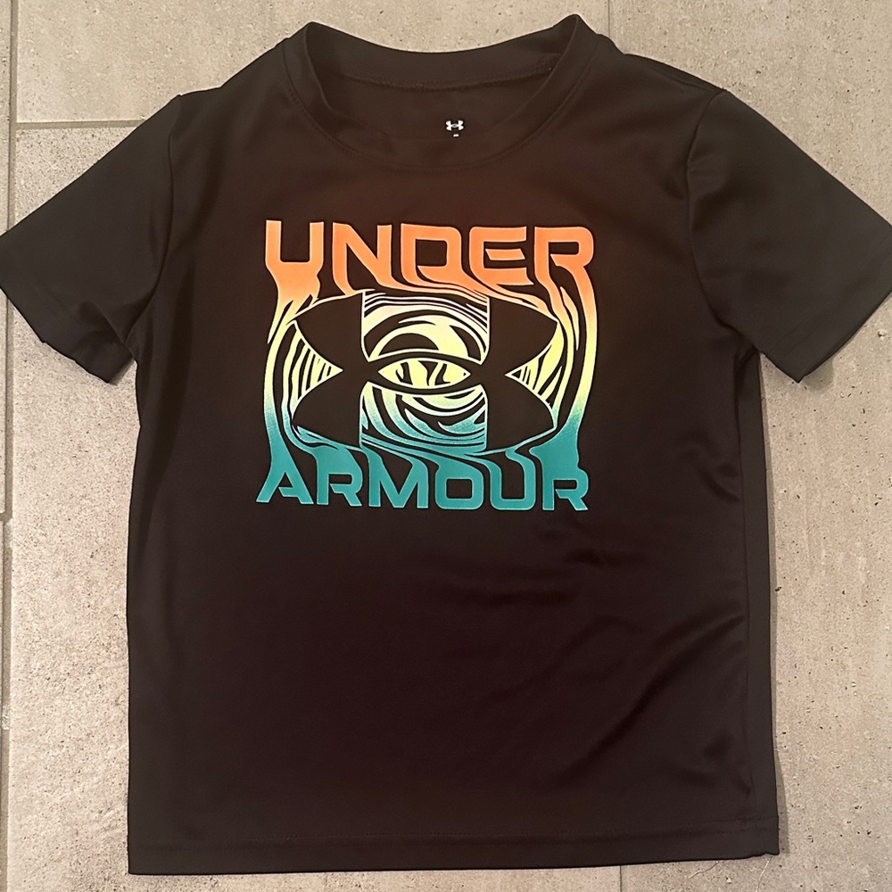 Under Armour Kids Black Tee with Vibrant Graphic